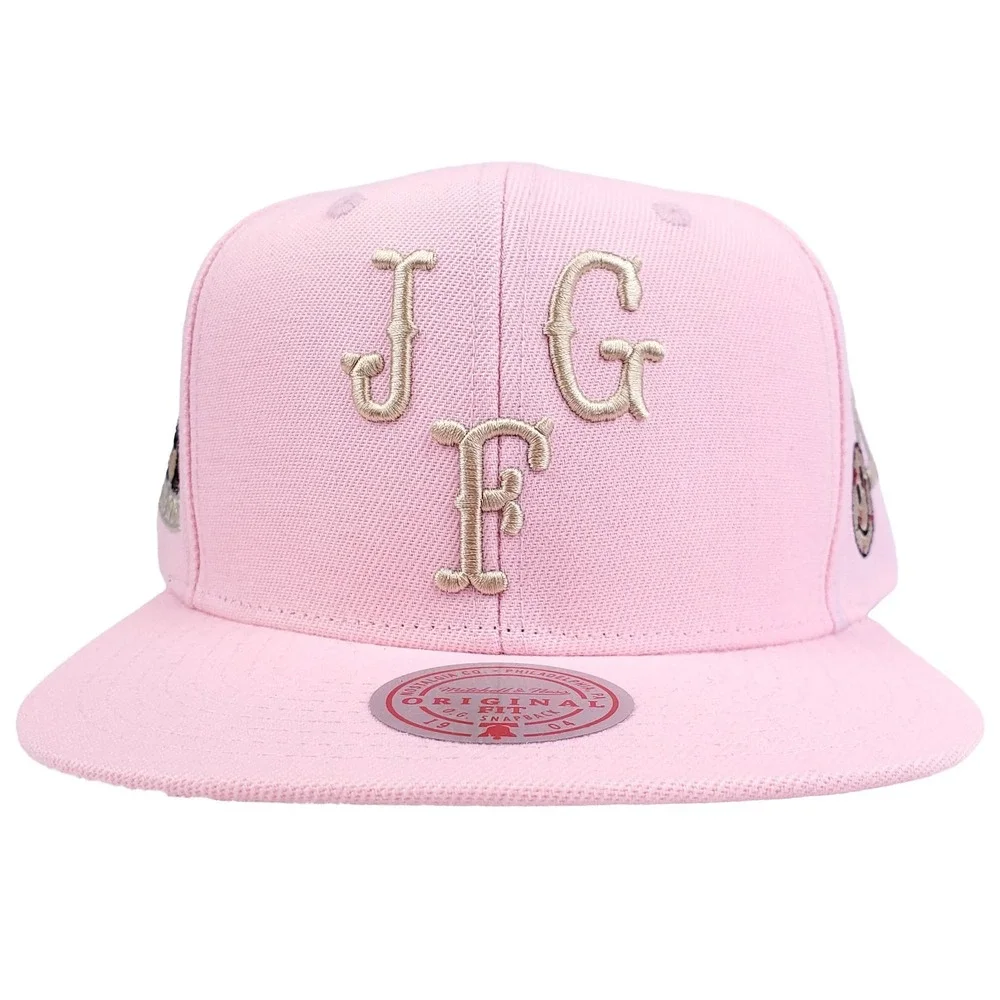 Joe Fresh Goods Mitchell & Ness Snapback Hat Cap 3D Logo South Side Pink NWT